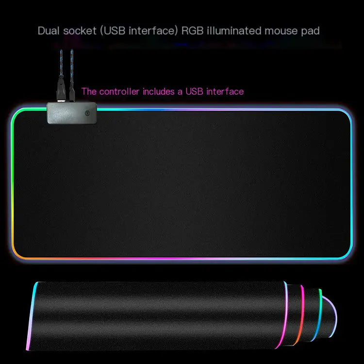 RGB Gaming Mouse Pad with Wireless Charging Hub
