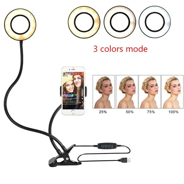 Adjustable USB LED Selfie Ring Light -8cm Stand