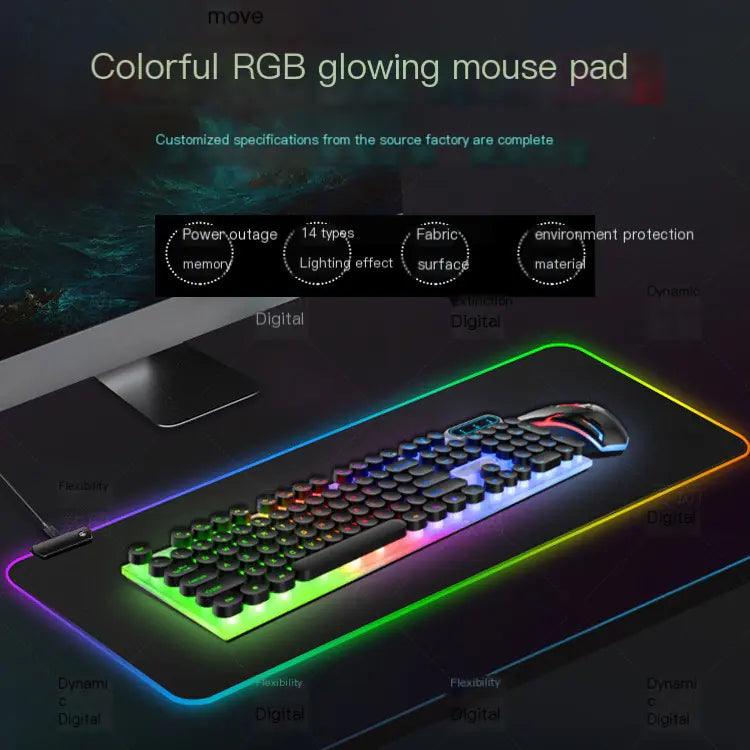 RGB Gaming Mouse Pad with Wireless Charging Hub