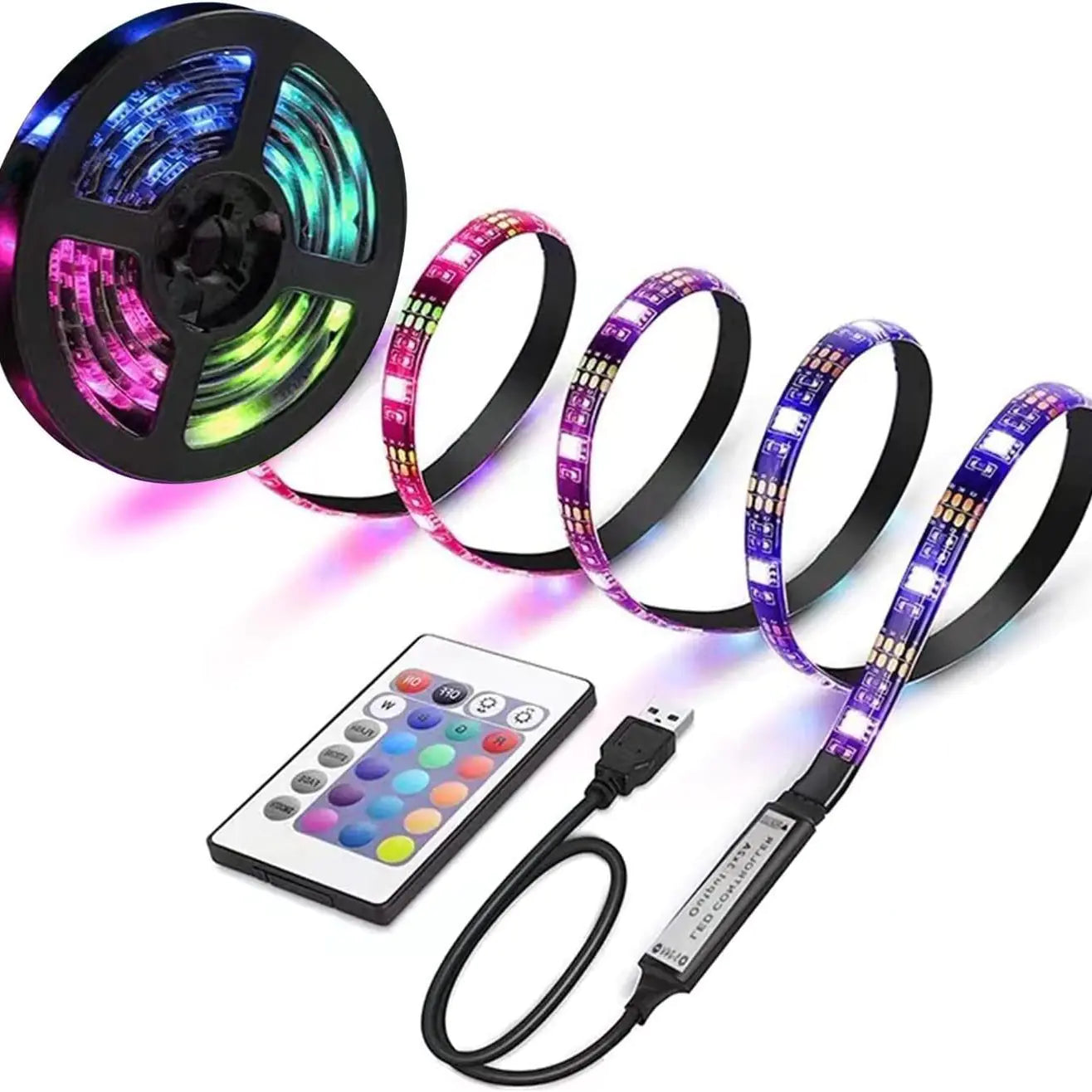 12V RGB LED Strip Light with Remote Control