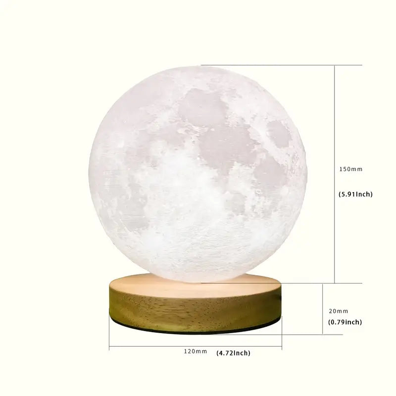 Celestial Levitating Moon Light with Oak Base